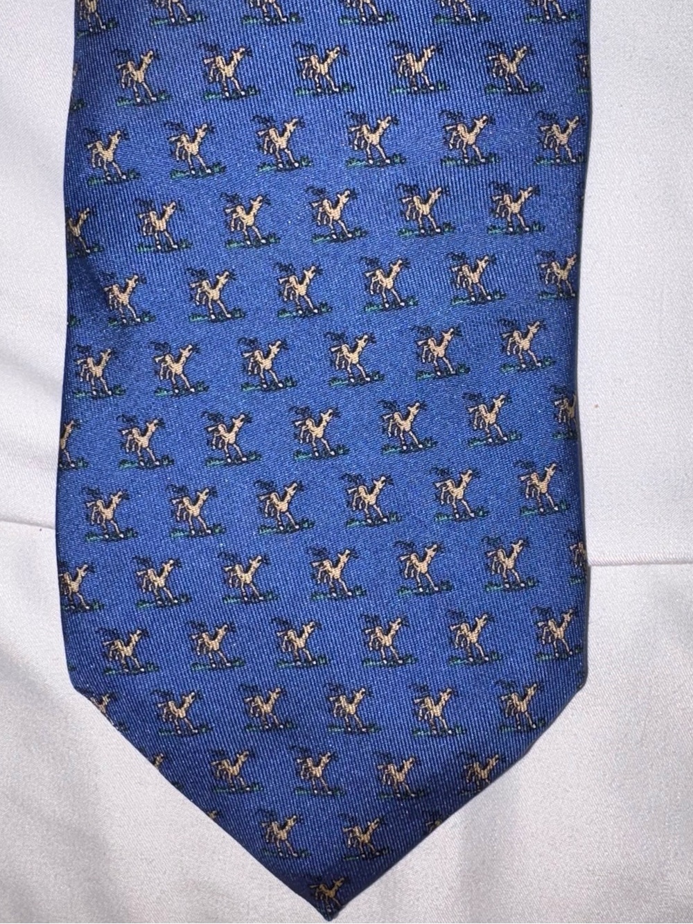 Vineyard Vines Blue Horse Pattern Tie Silk